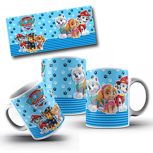 Arte Caneca Patrulha Canina Menina e Menino em Jpg