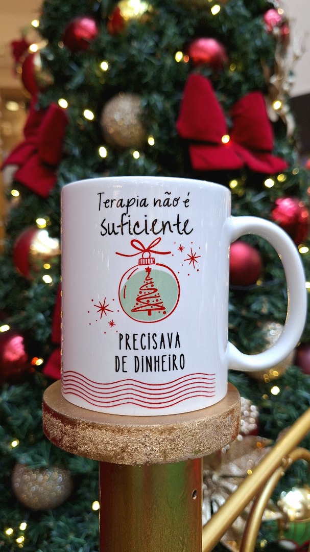Arte Caneca Querido Papai Noel, terapia não é suficiente, precisava de dinheiro em Jpg 2