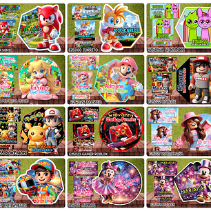 Arquivos Etiquetas Escolares Diversos temas e Personagens Editáveis 