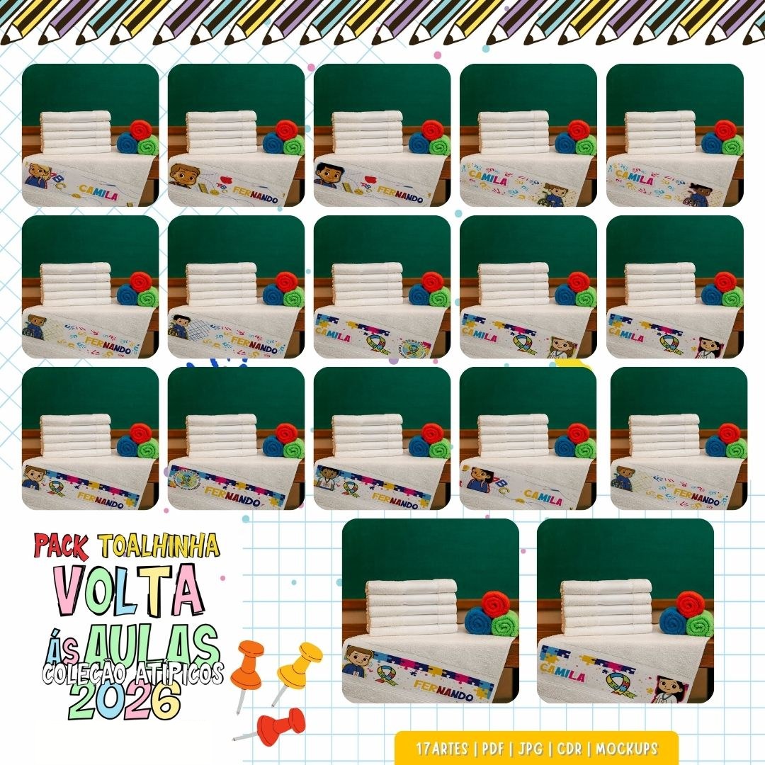 Combo Volta as aulas Squeeze, Caneca, Capa agenda, Toalhinhas e Muito mais Arquivo Editável 6