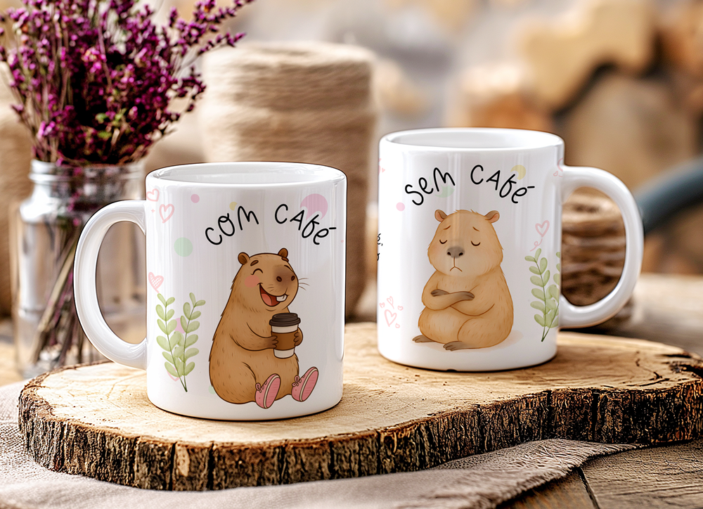 7 Artes para Caneca Capivara Ironica Arquivo Editável  1