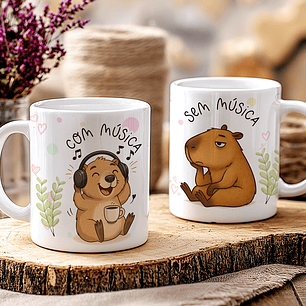 7 Artes para Caneca Capivara Ironica Arquivo Editável 