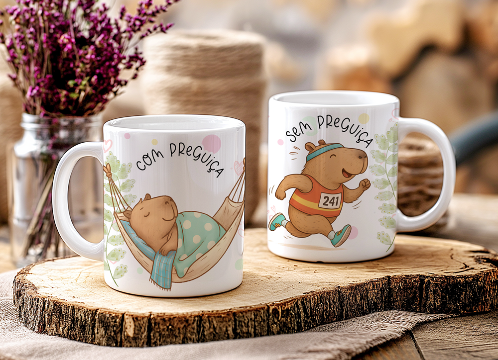 7 Artes para Caneca Capivara Ironica Arquivo Editável  3