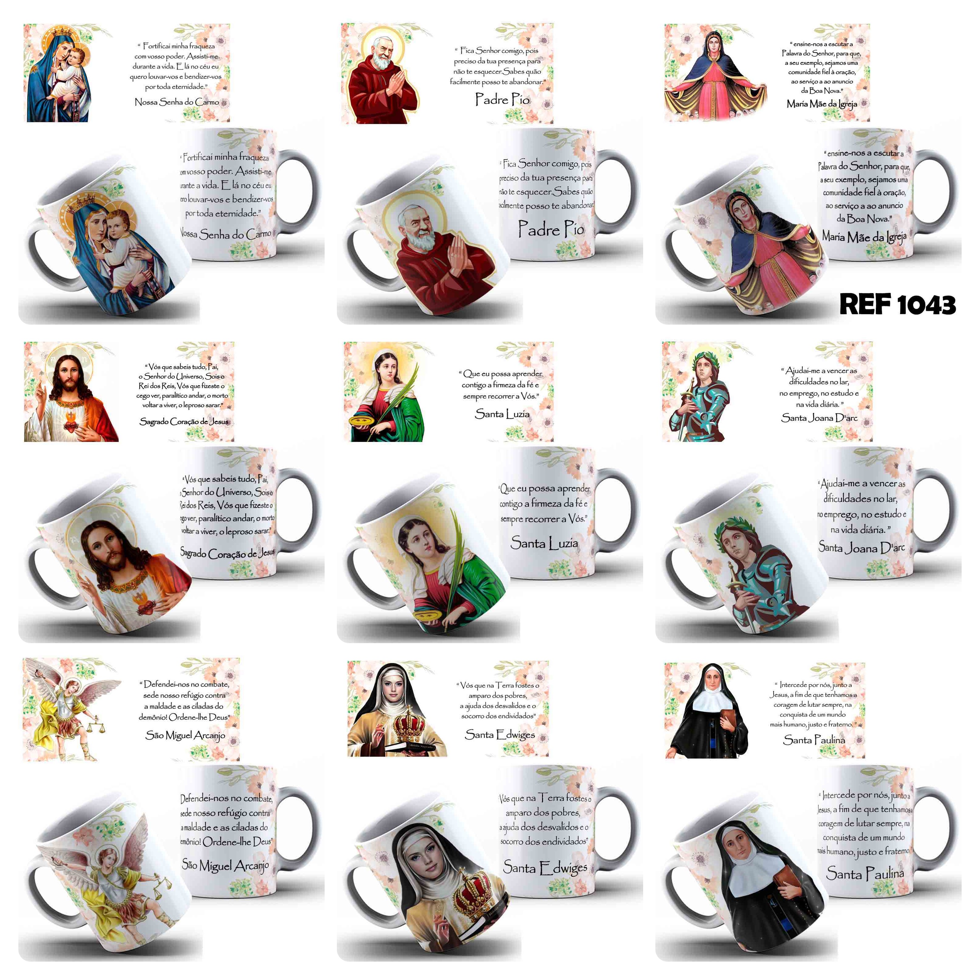 44 Artes para Canecas Santos Católicos Arquivo Editável  3