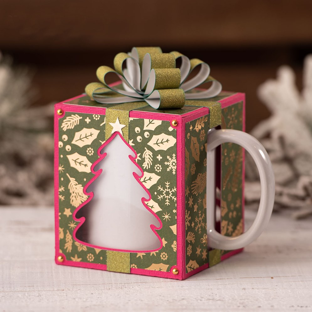 Arquivo Caixa Box para Caneca Arvore de Natal Arquivo em Svg  1