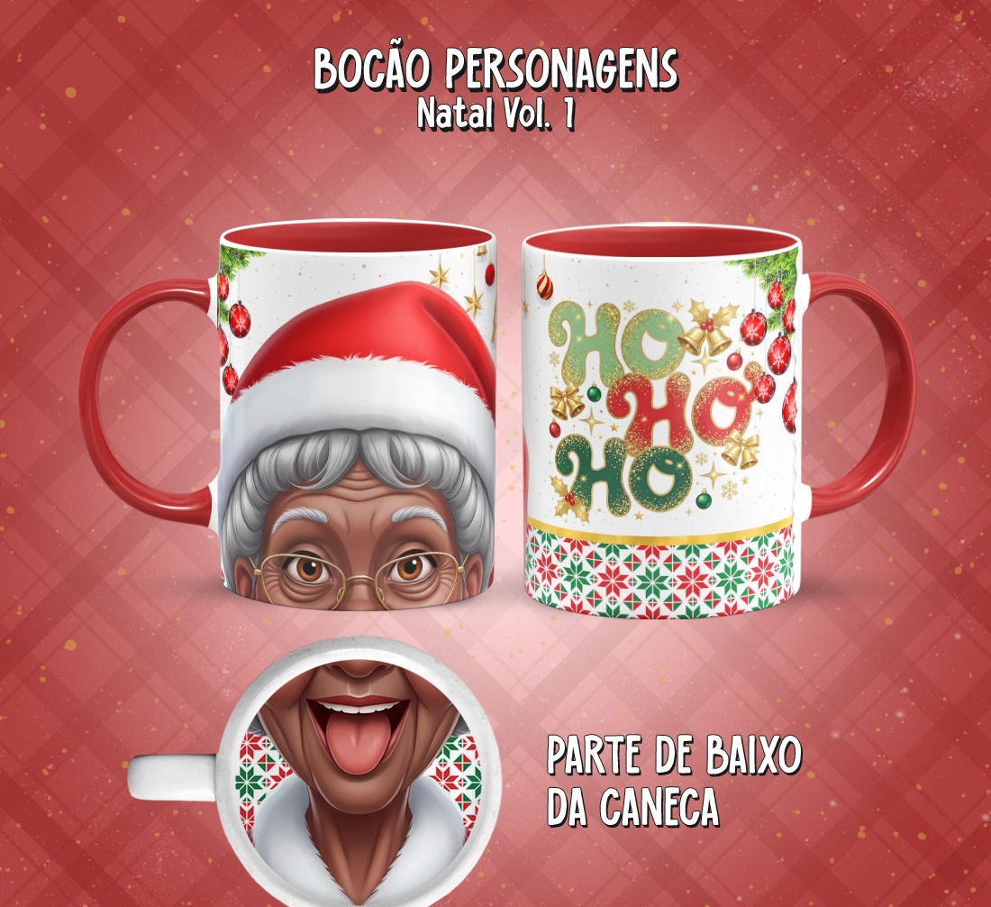11 Artes para Caneca Bocão Natal Vol. 1 Arquivo em Png  11