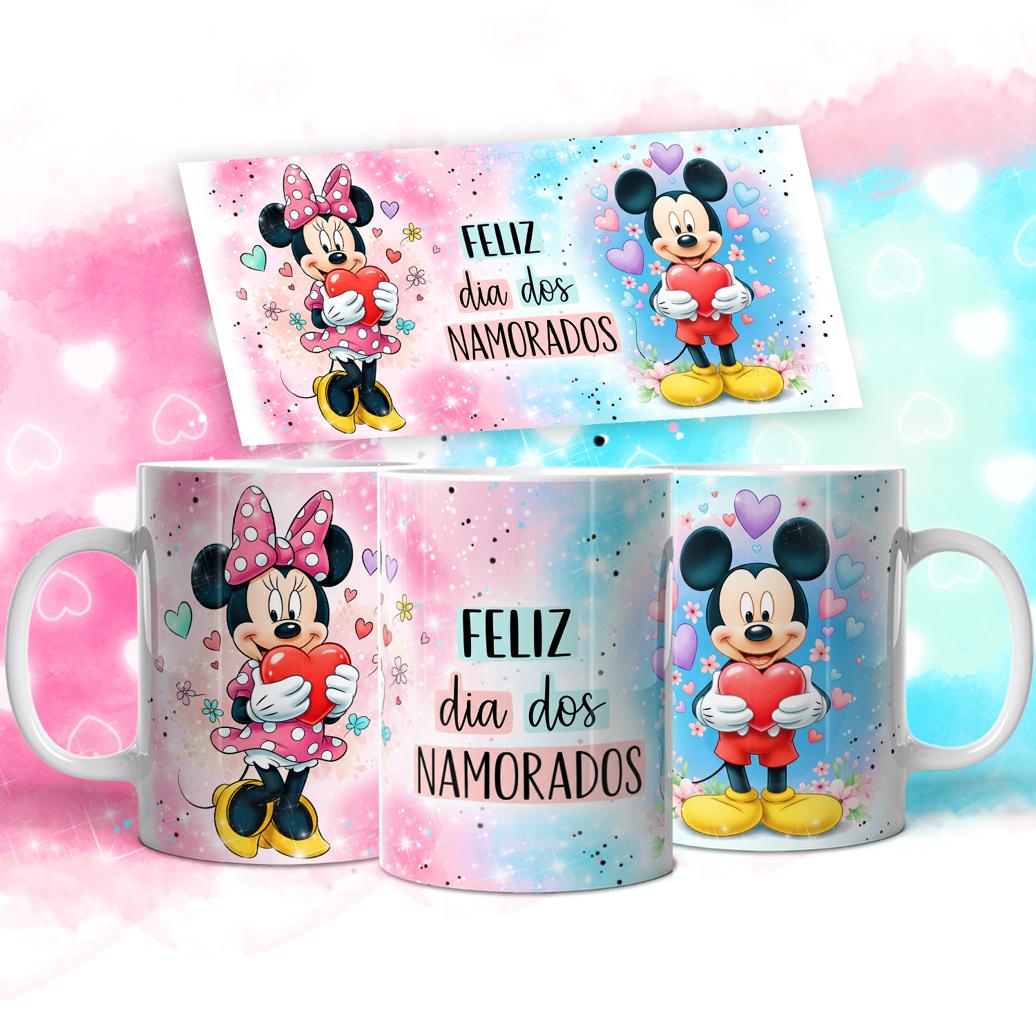 11 Artes para Caneca Mickey Namorados Arquivo em Jpg  11