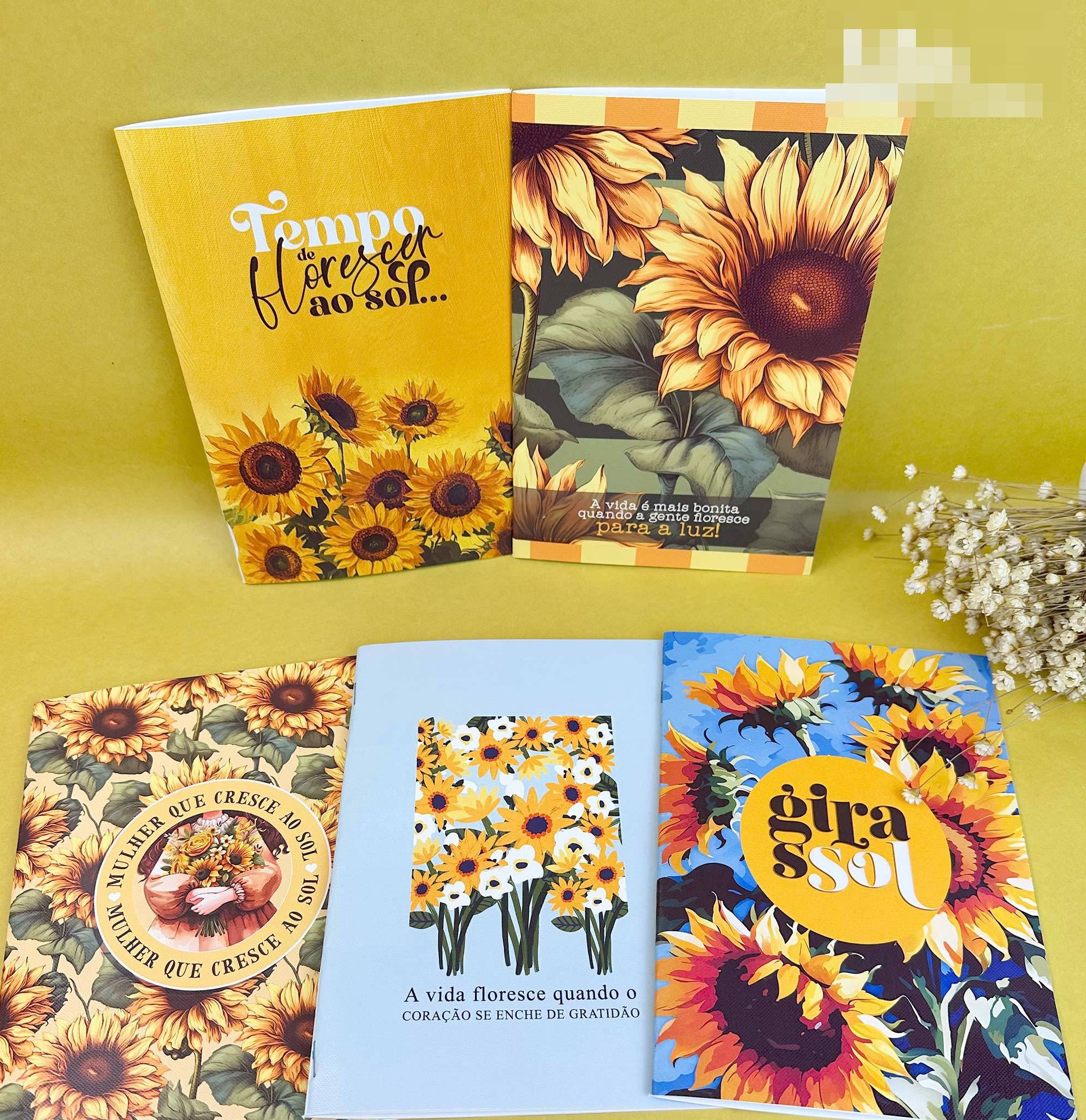 Combo encadernação + Kit digital Girassol Arquivo em Png 5