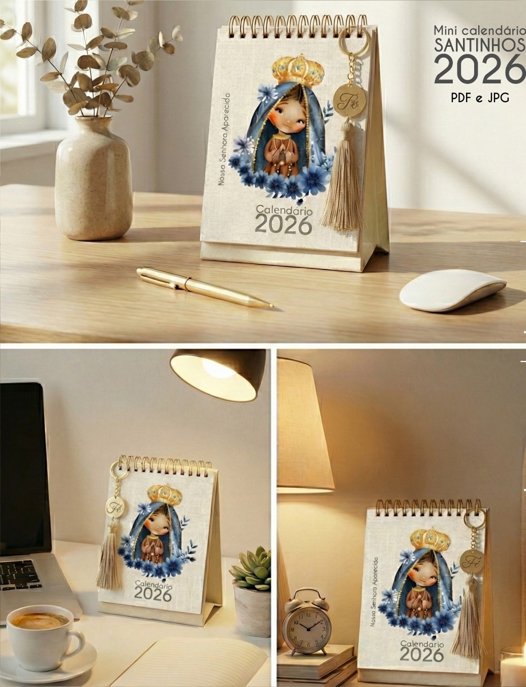 Arquivo Calendário de Mesa Santinhos 2026 Arquivo em Pdf  13