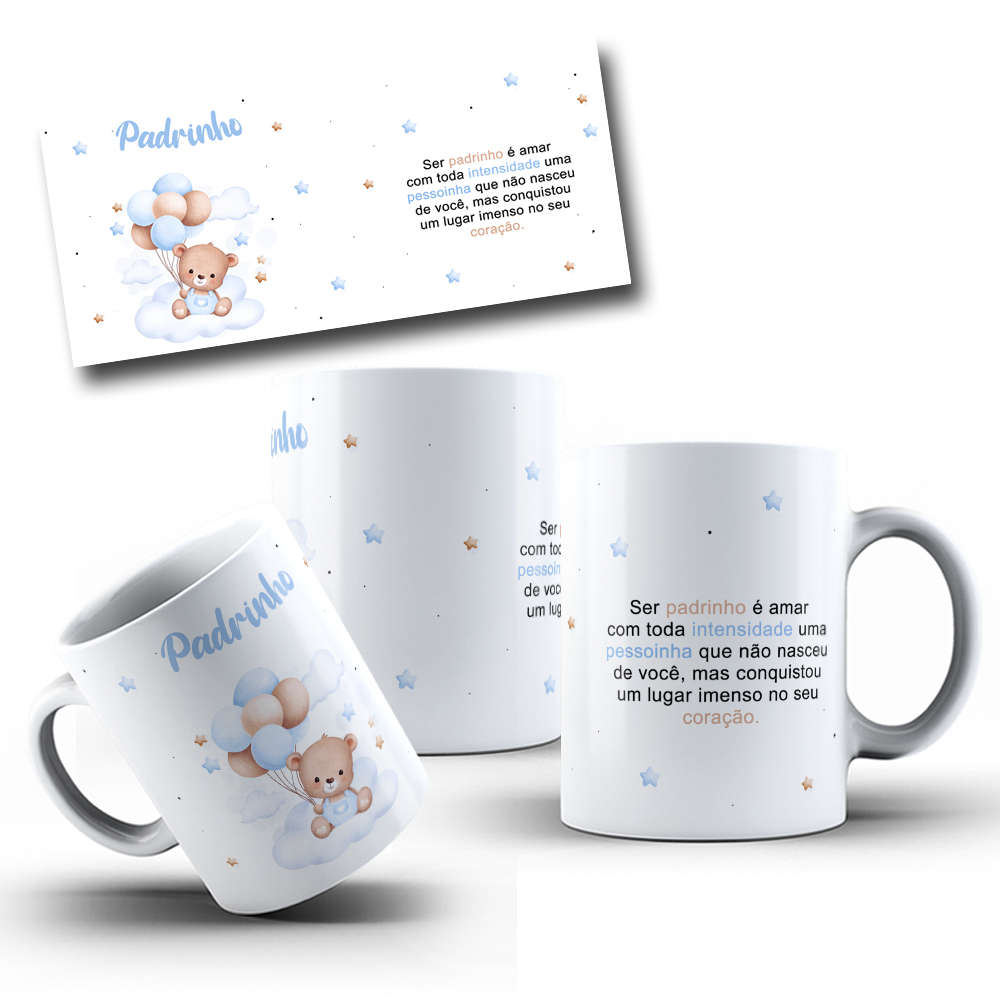 Arte Caneca Madrinha e Padrinho Arquivo em Jpg  1