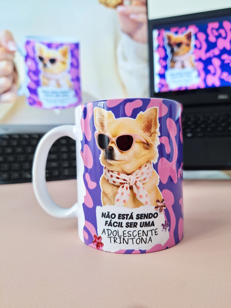 Arte Caneca Não está sendo fácil ser uma adolescente trintona Arquivo em Jpg 1
