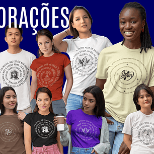 4 Artes para Camisa Orações Arquivo Editável 
