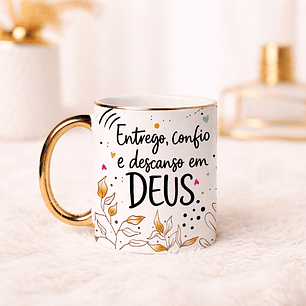 9 Artes para Caneca  Floral Letterings Frases Motivacional Deus Arquivo Editável 