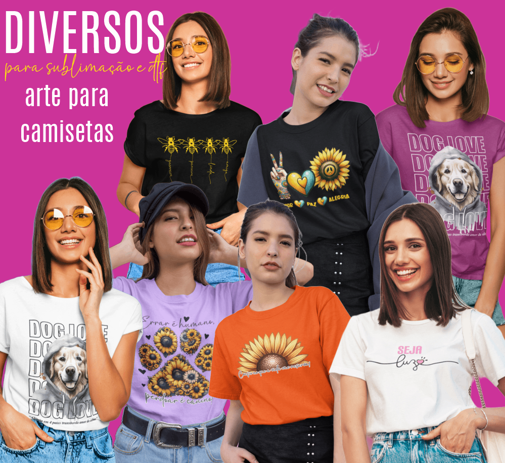 9 Artes para Camisa Diversas Arquivo Editável  2