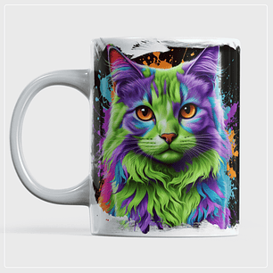 10 Artes para Caneca Gato Neon Arquivo em Png 