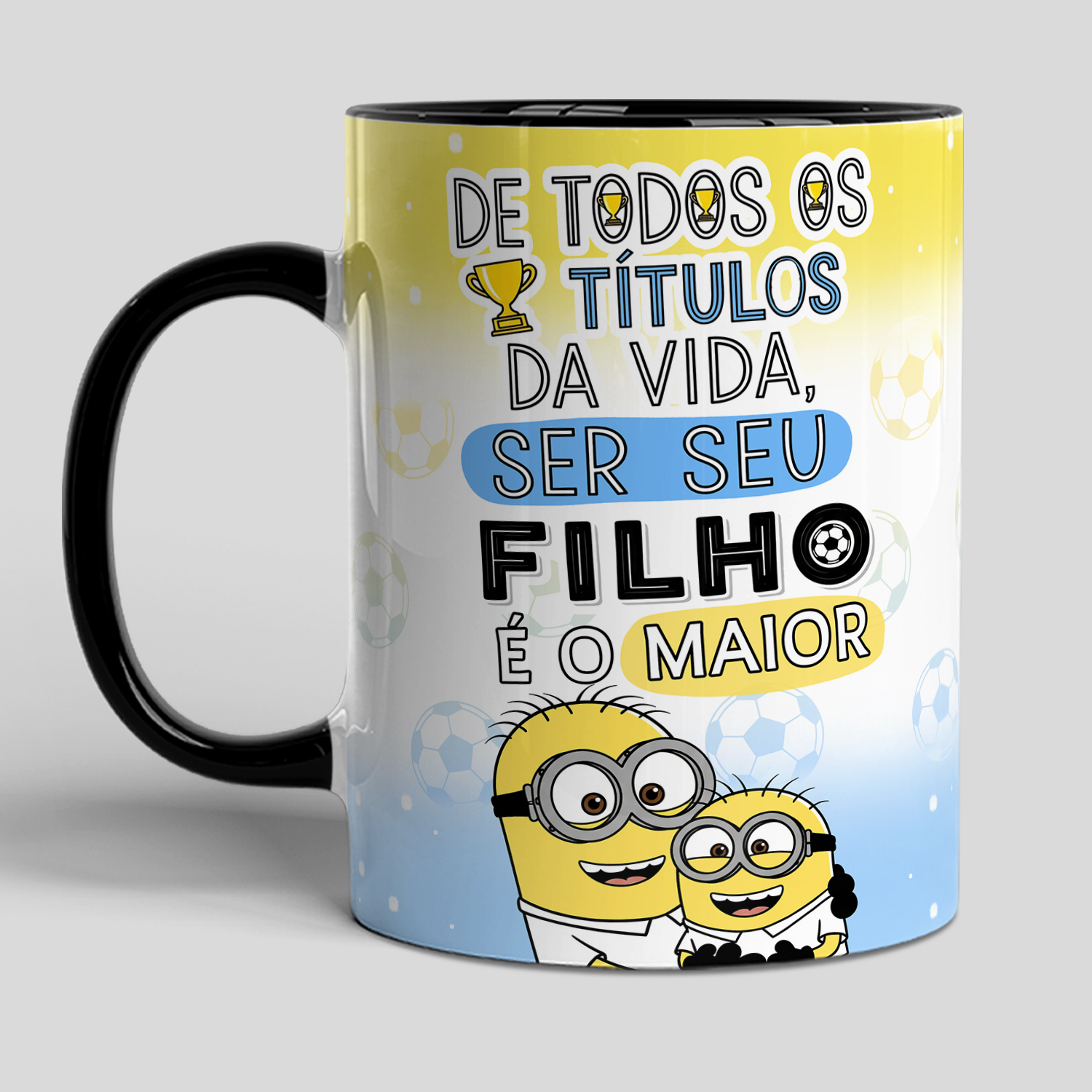 4 Artes para Caneca Minions Pai que ama Futebol Arquivo em Jpg 1