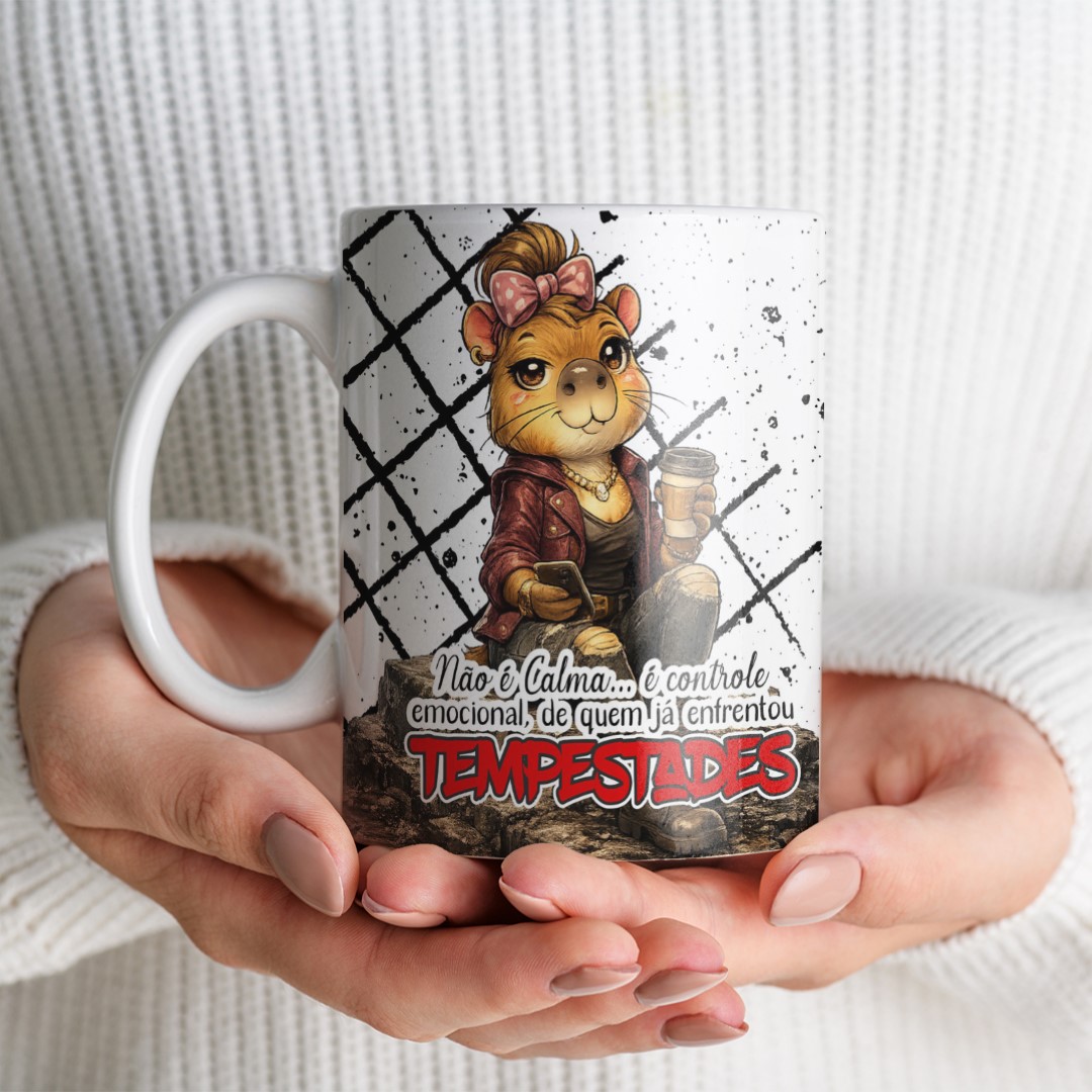 10 Artes para Caneca Capivara Sincera Frases Arquivo Editável  6