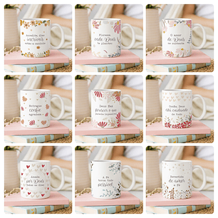 15 Artes para Canecas Fé Frases Motivacional Arquivo editável 