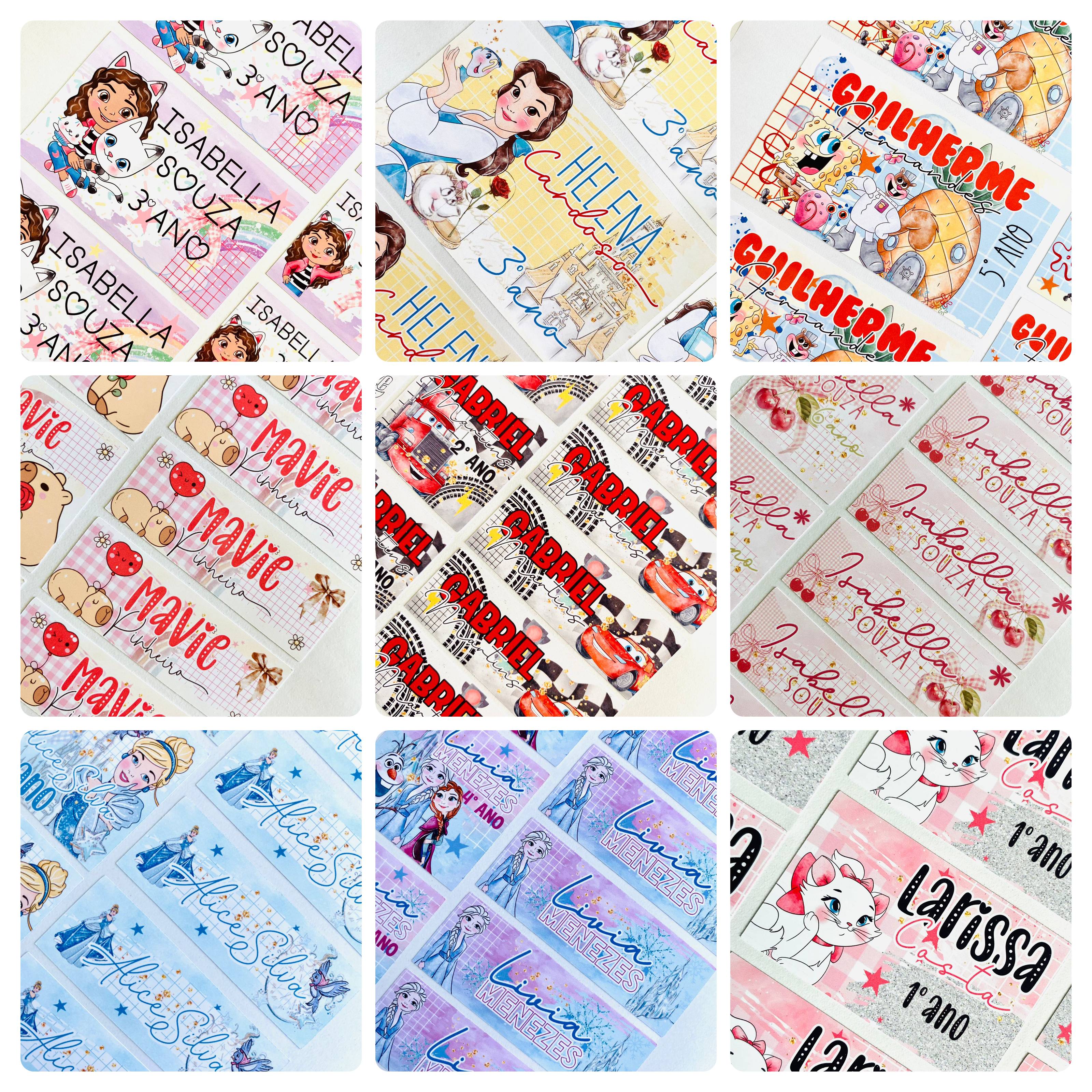 36 Arquivos Temas Personagens Eitquetas Escolares Volta as Aulas Arquivo em Jpg Studio 1