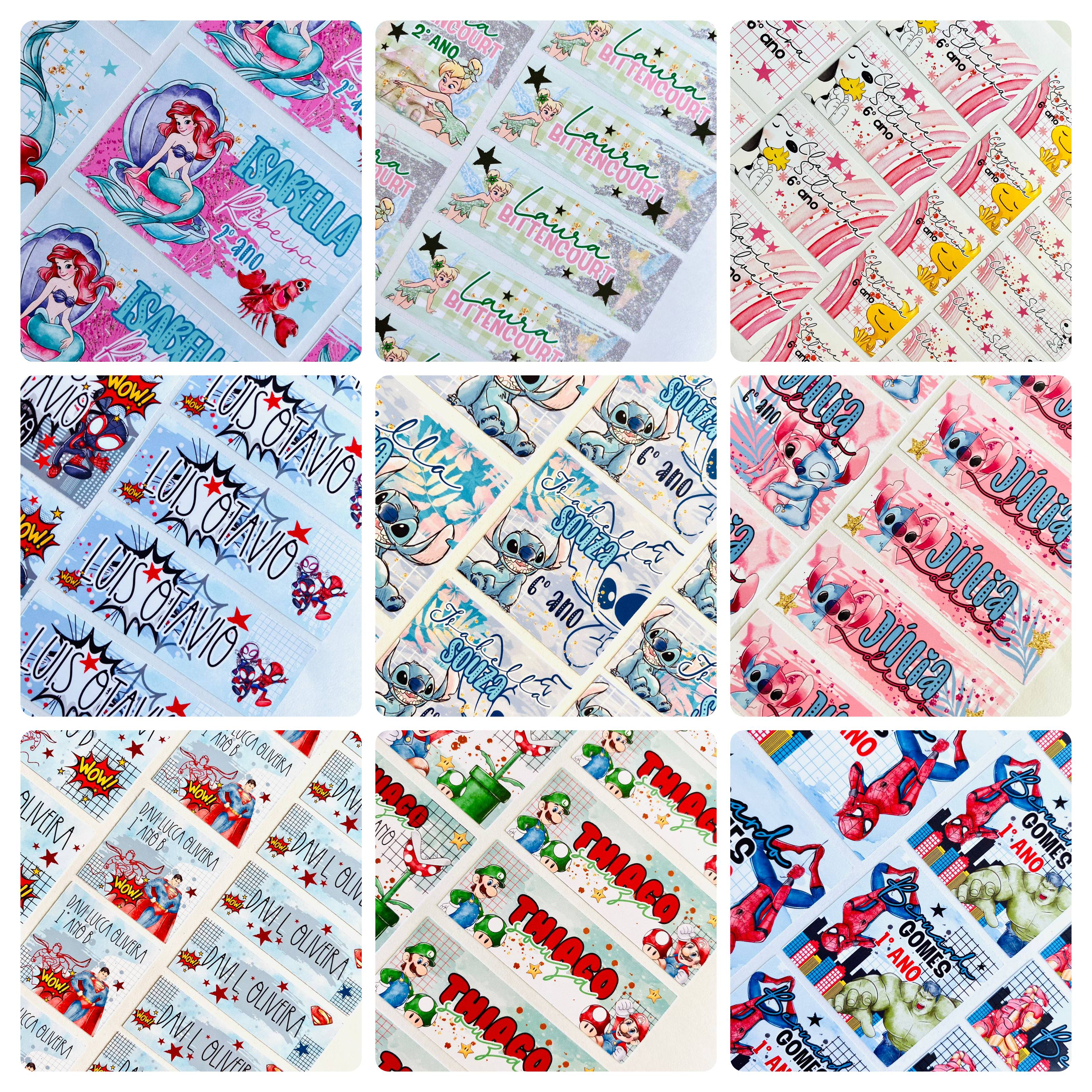 36 Arquivos Temas Personagens Eitquetas Escolares Volta as Aulas Arquivo em Jpg Studio 2