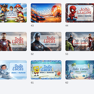 64 Artes para Etiquetas Escolares Personagens em Canva 