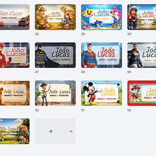 64 Artes para Etiquetas Escolares Personagens em Canva 