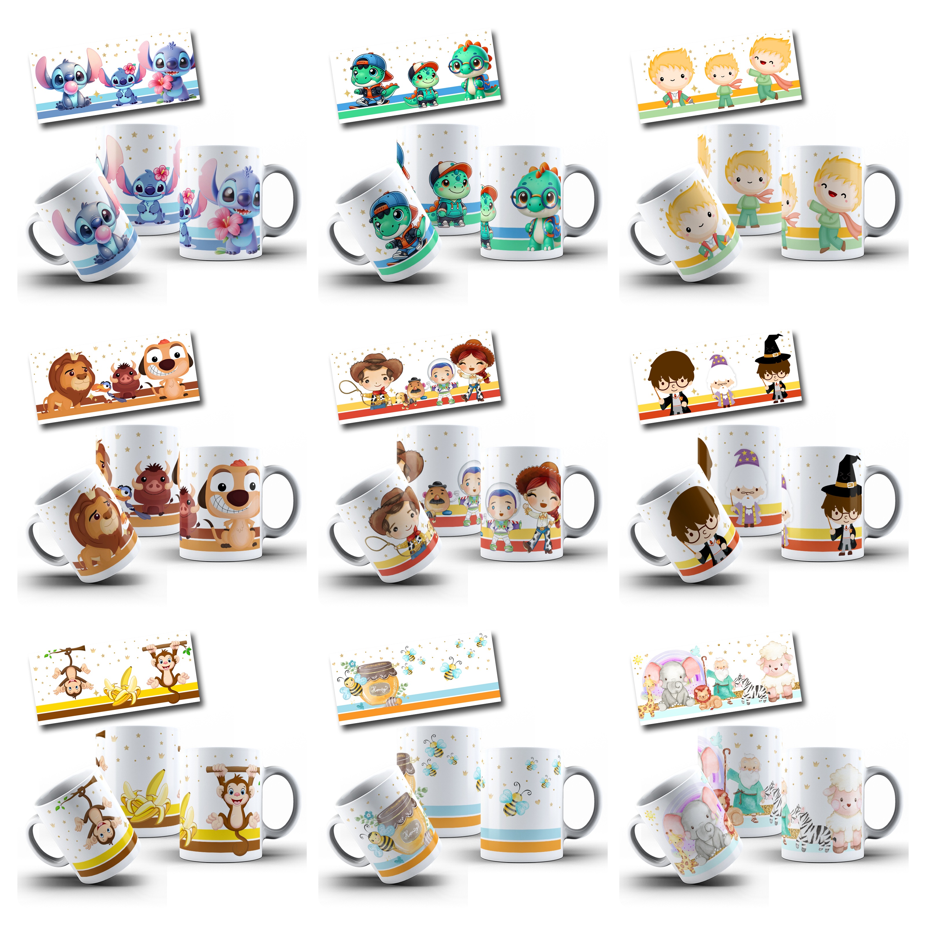 165 Artes para Toalinha Squeeze e Caneca Personagens Volta as Aulas Arquivo Editável  7