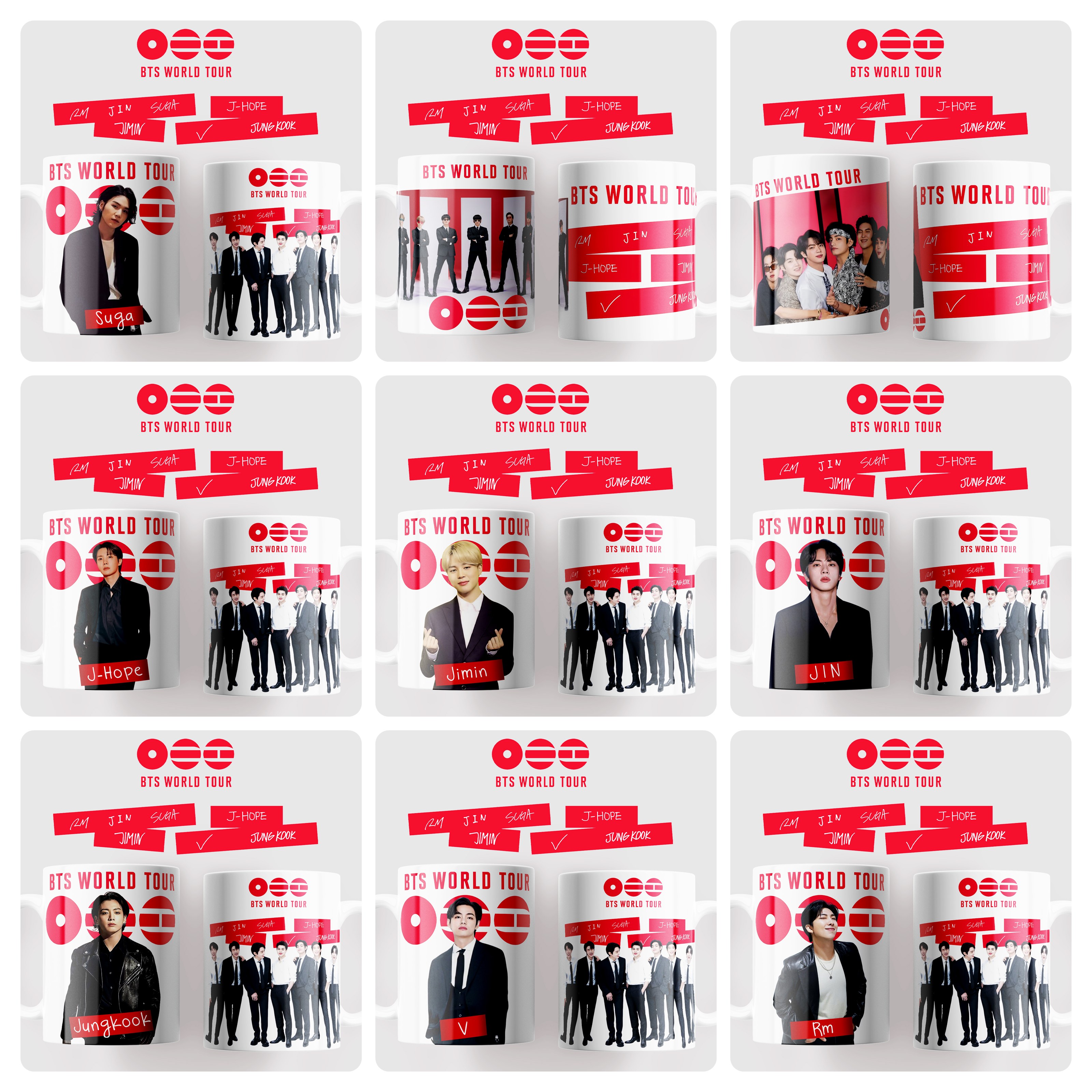 45 Artes para Caneca e Camisa BTS Arquivo em Png 1