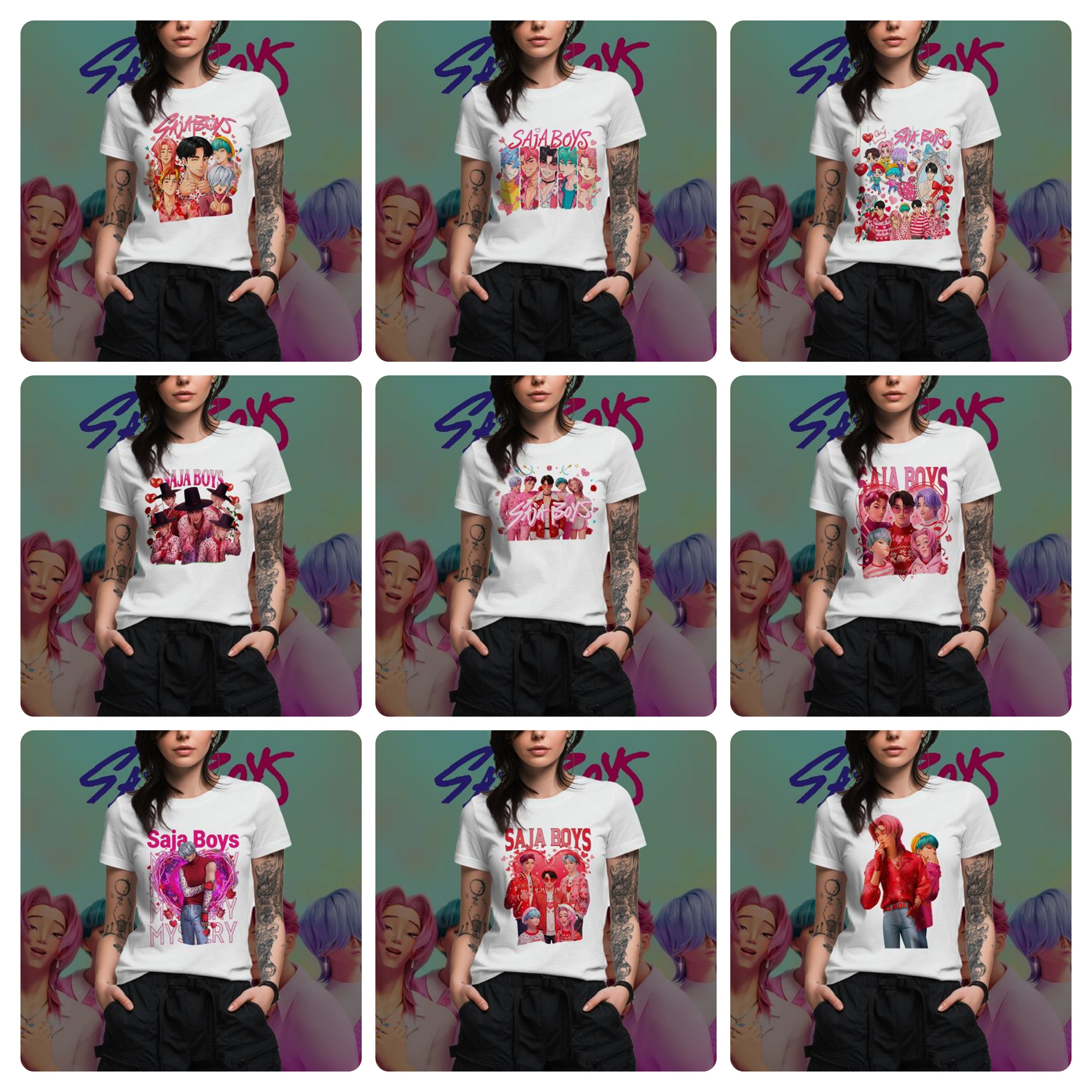 40 Artes para Camisa e Caneca Guerreiras do Kpop Arquivo em Png 2