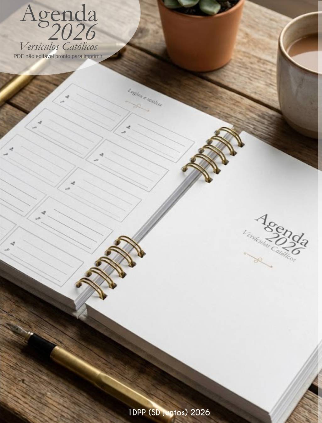 Arquivo Agenda com versículos católicos + 16 capas 2026 Arquivo em Pdf  2