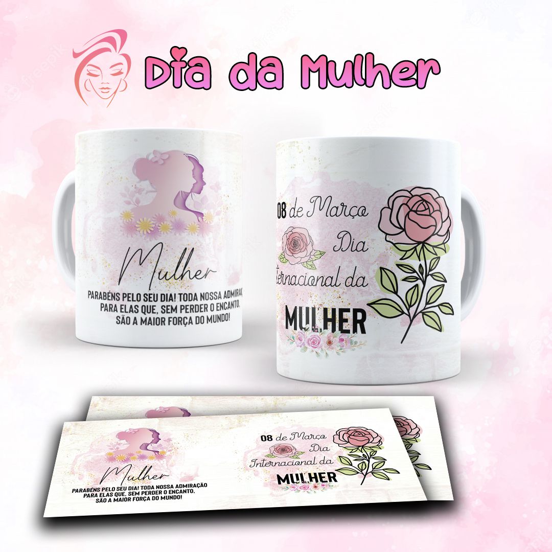 7 Artes para Caneca Dia das Mulheres Arquivo Editável  1