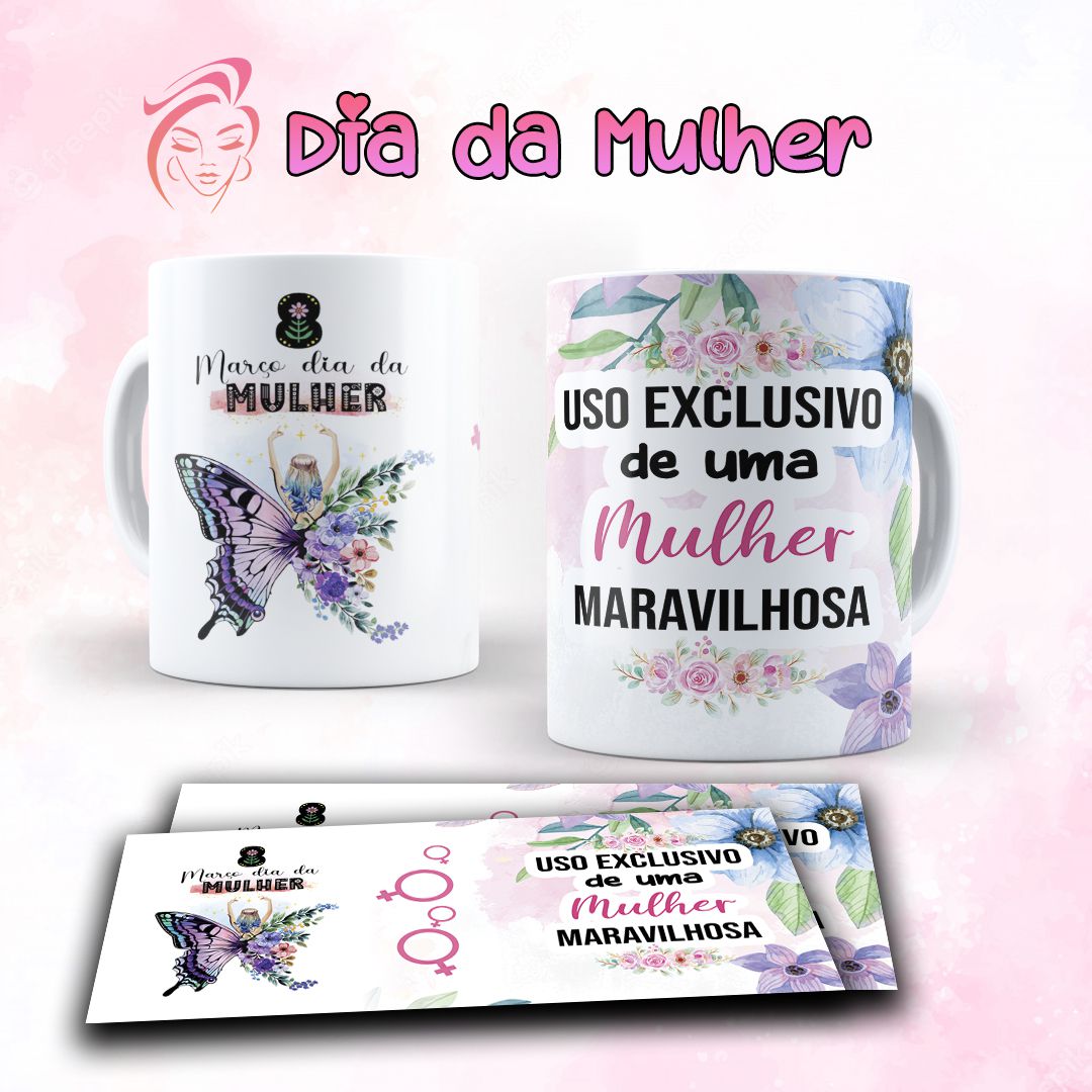 7 Artes para Caneca Dia das Mulheres Arquivo Editável  4