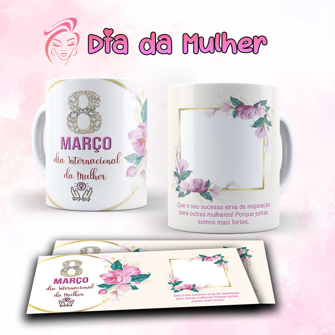 7 Artes para Caneca Dia das Mulheres Arquivo Editável  5
