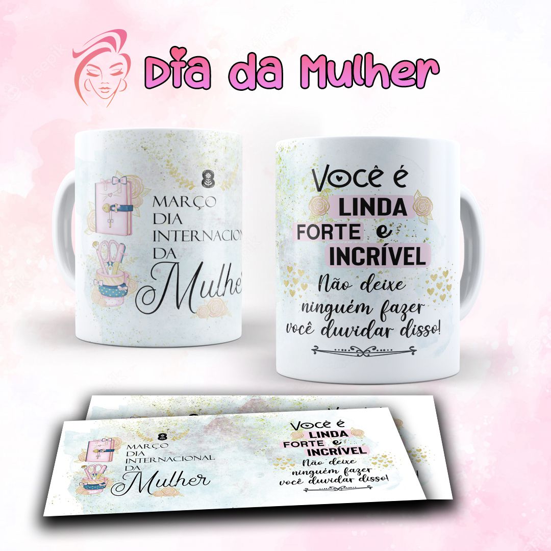 7 Artes para Caneca Dia das Mulheres Arquivo Editável  7