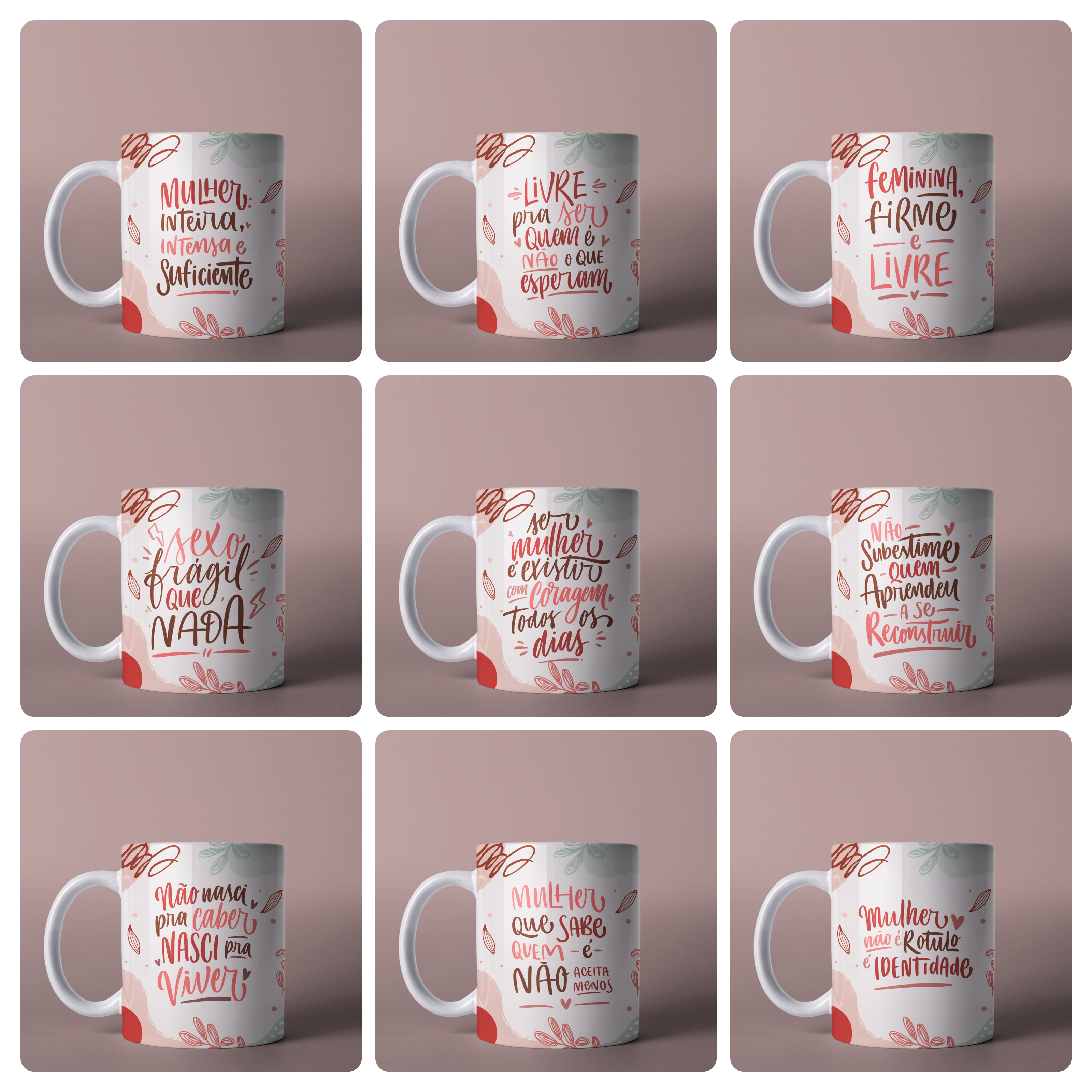 15 Artes para Caneca Frases Dia das Mulheres Mulherão Arquivo em Png 2