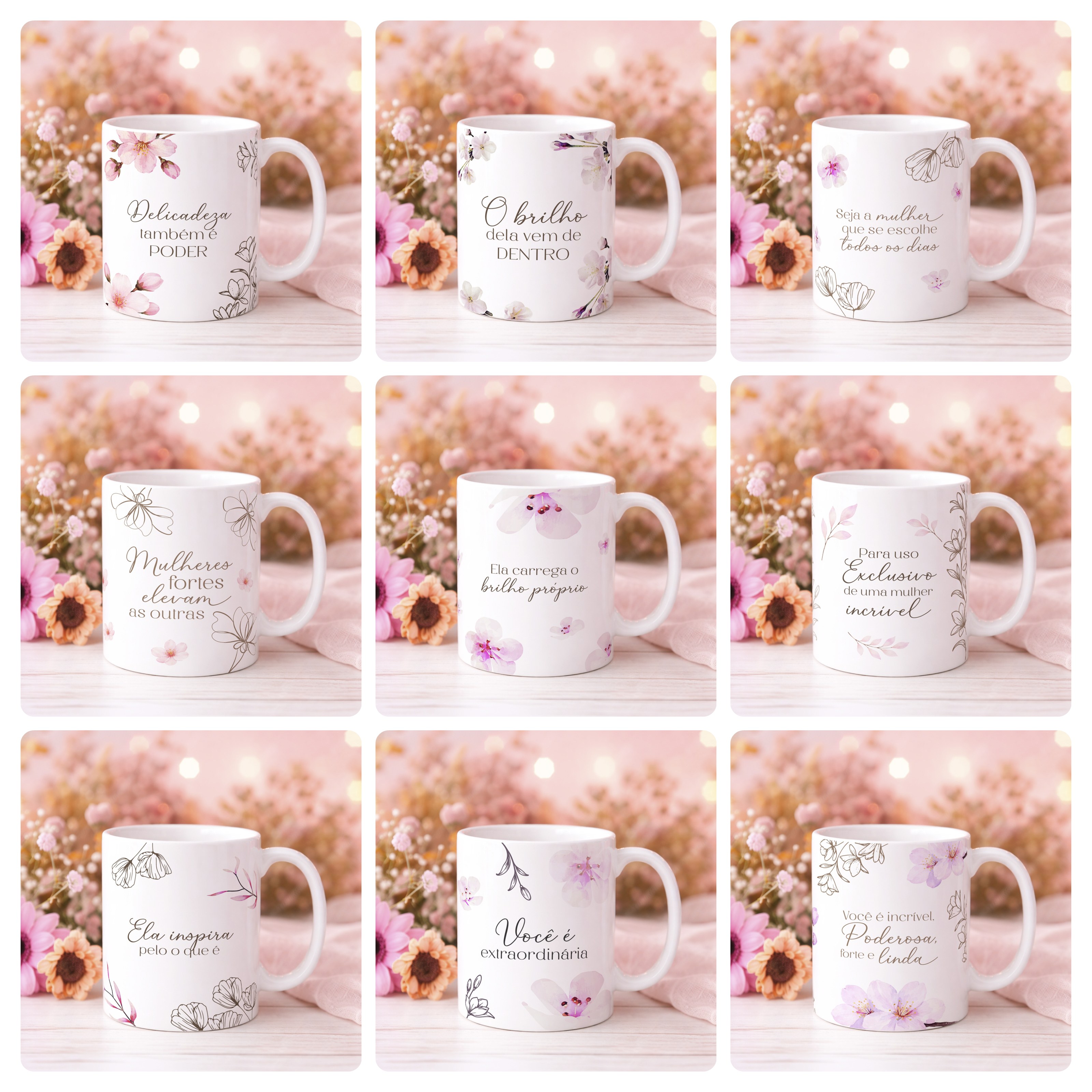 20 Artes para Caneca Dia das Mulheres Arquivo editável  2