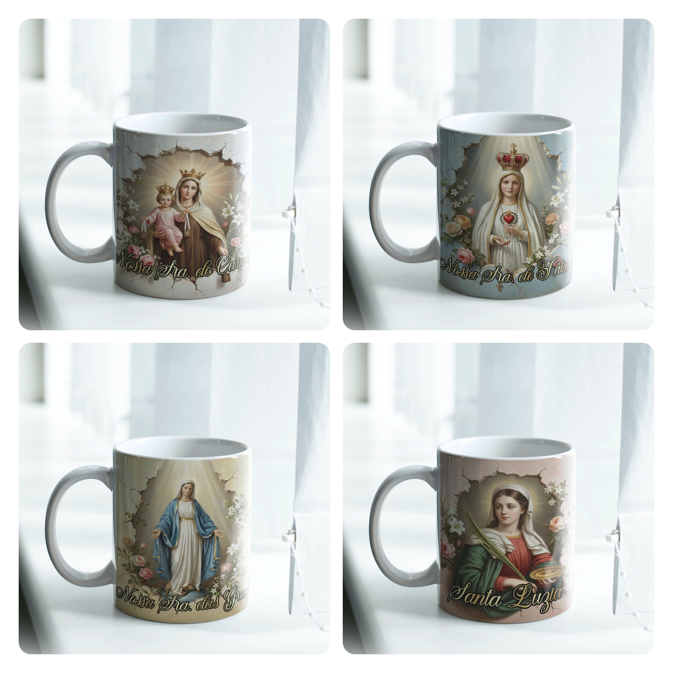 24 Artes para Caneca e Camisa Santinhas Catolicas Arquivo Editável 5
