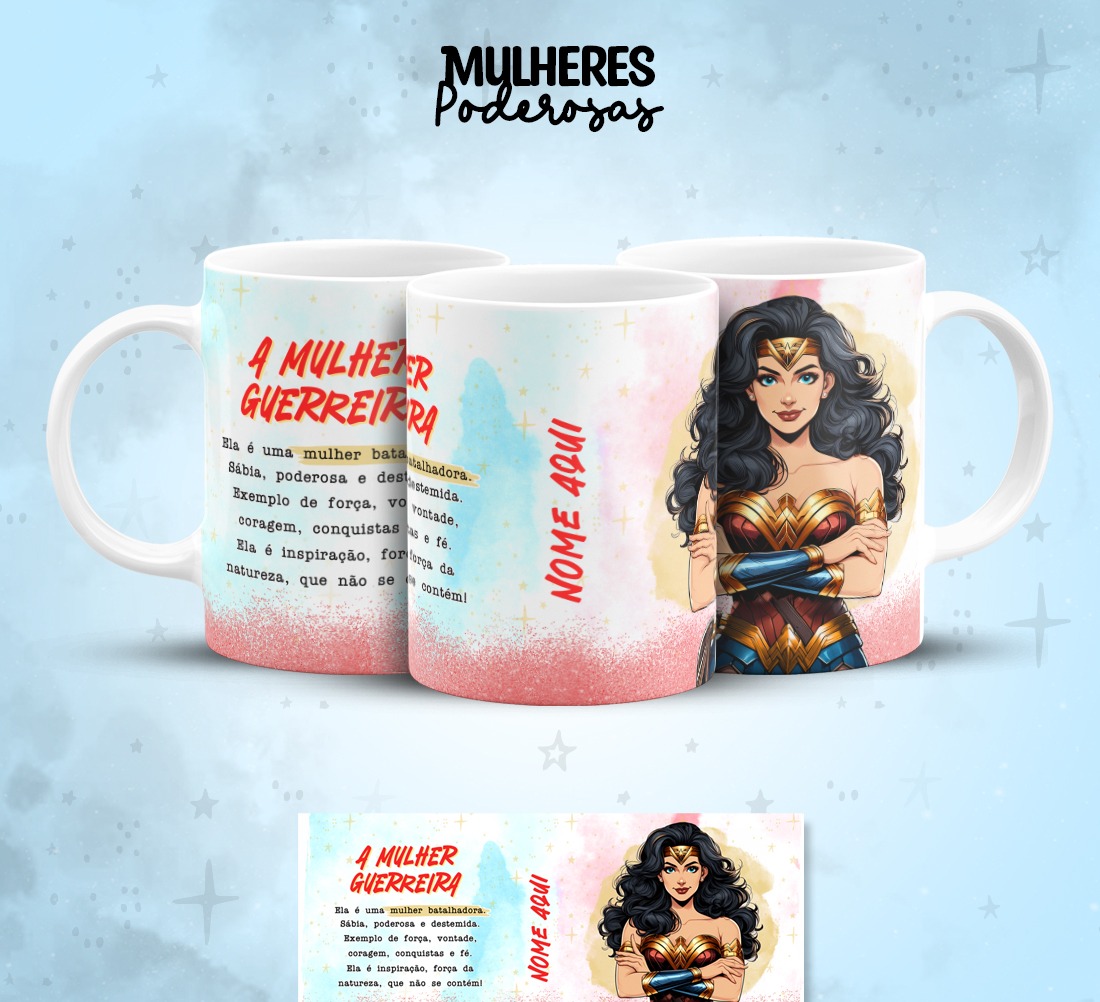 17 Artes para Caneca Dia das  Mulheres Personagens Arquivo em Jpg  11