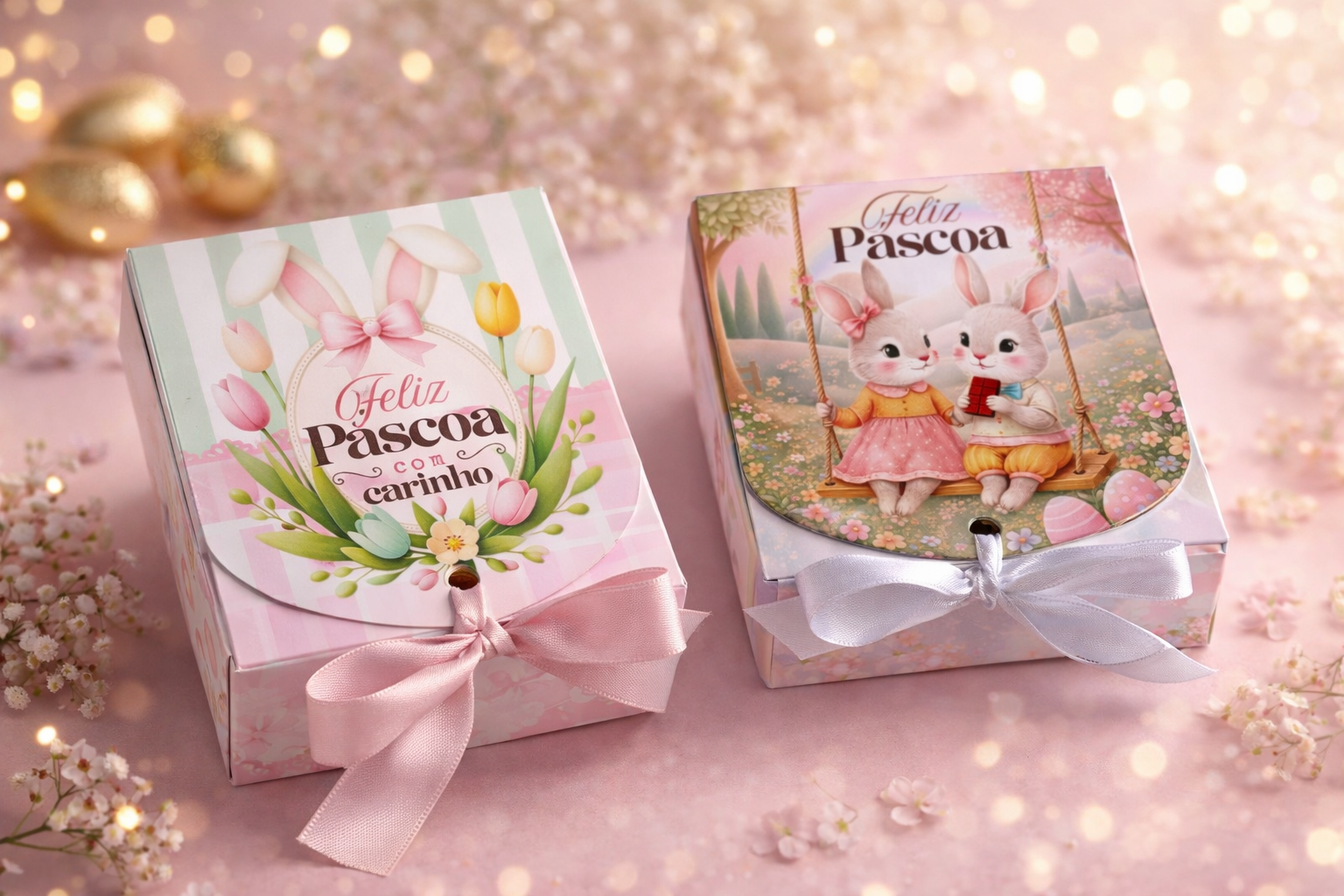 Arquivo Caixinha 4 Docinhos Páscoa Arquivo em Pdf 1