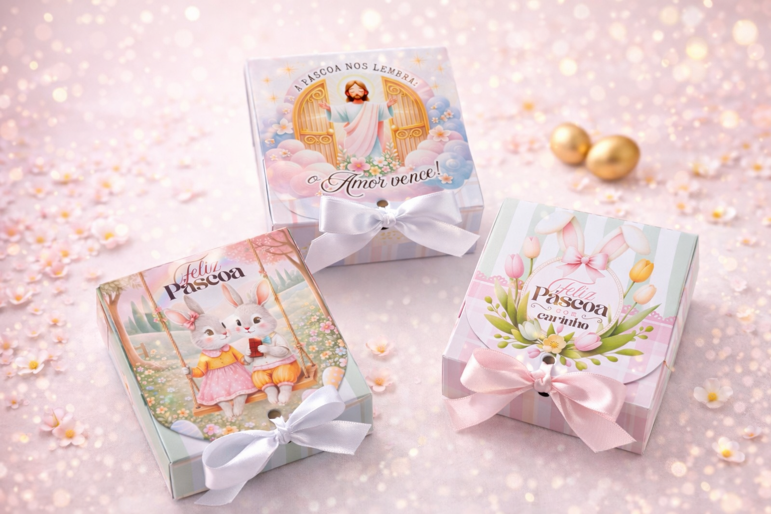 Arquivo Caixinha 4 Docinhos Páscoa Arquivo em Pdf 3