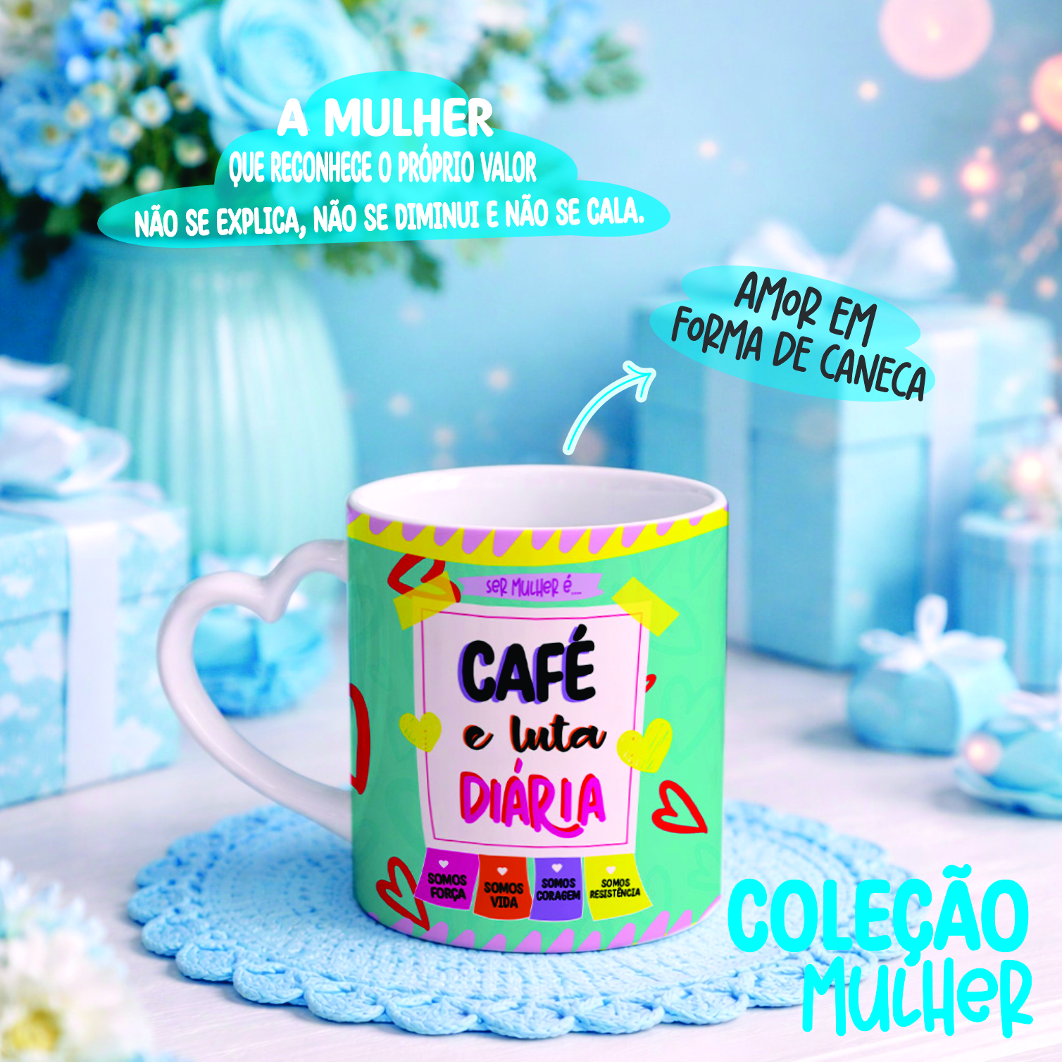 7 Artes para Caneca Dia Das Mulher Arquivo Editável  2