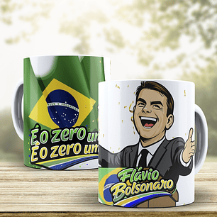 4 Artes para Caneca Flavio Bolsonaro Politica Arquivo em Editável 