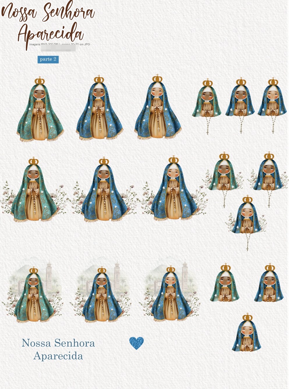 Kit Digital Nossa Senhora Aparecida Arquivos em Png  4