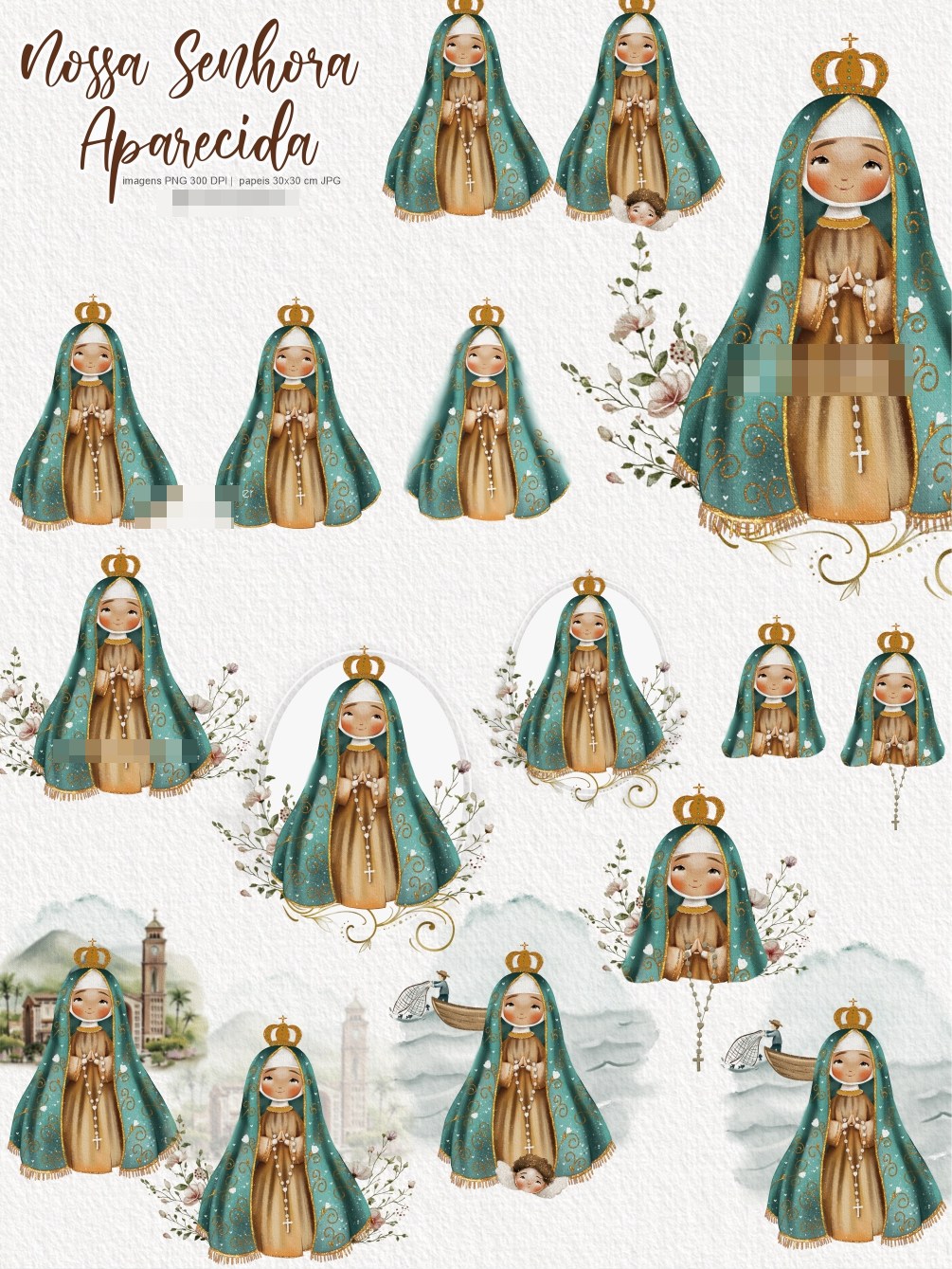 Kit Digital Nossa Senhora Aparecida Arquivos em Png  6