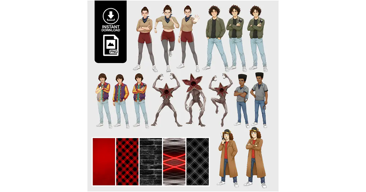 Kit Digital Stranger Things Arquivos em Png