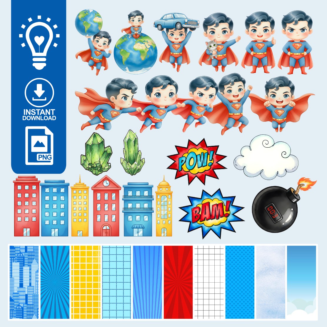 Kit Digital Super Man Arquivos em Png 1