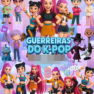Kit Digital Guerreiras Do K-Pop 3D Cute Arquivos em Png