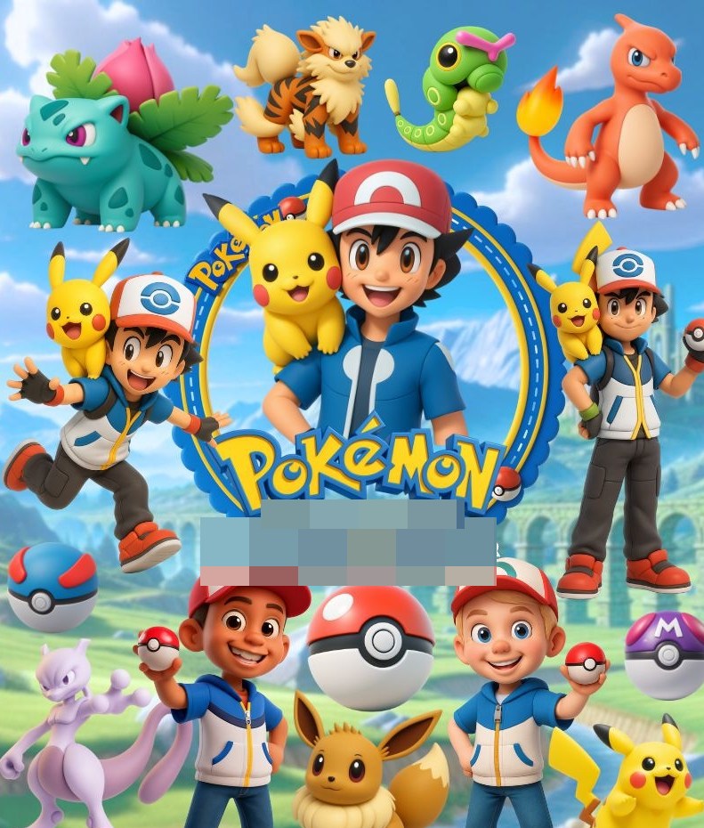 Kit Digital Pokemon II 3D Arquivos em Png 1