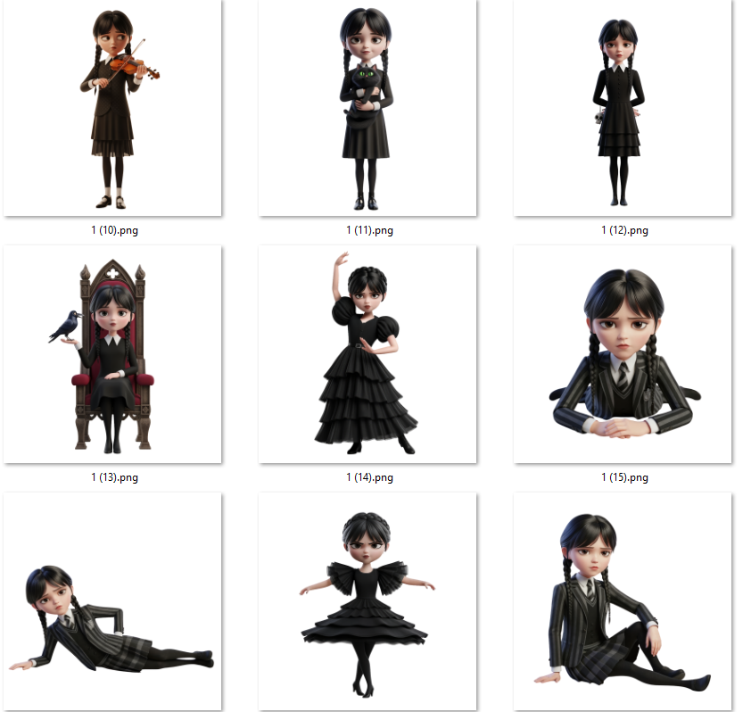 Kit Digital Wandinha Arquivos em Png 4