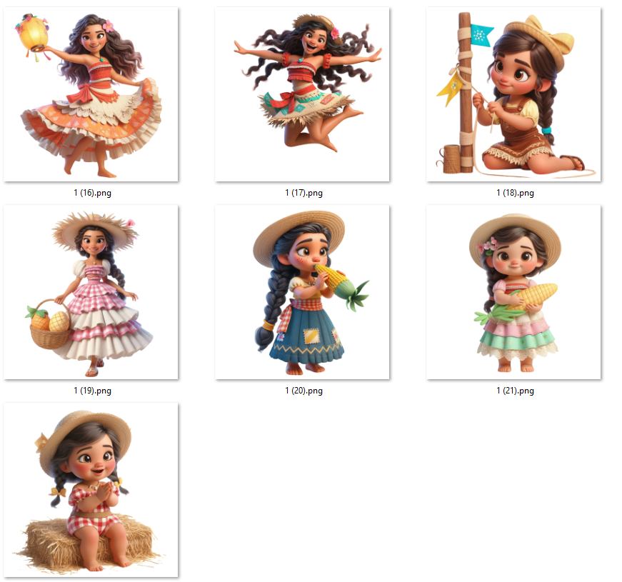 Kit Digital Moana Festa Junina Arquivos em Png 2